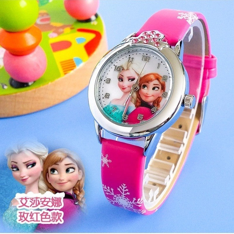 Kids Watches Set Students Children Pink Watch Girls Leather Strap Child  Hours Quartz Wristwatch Girl Gift Clocks